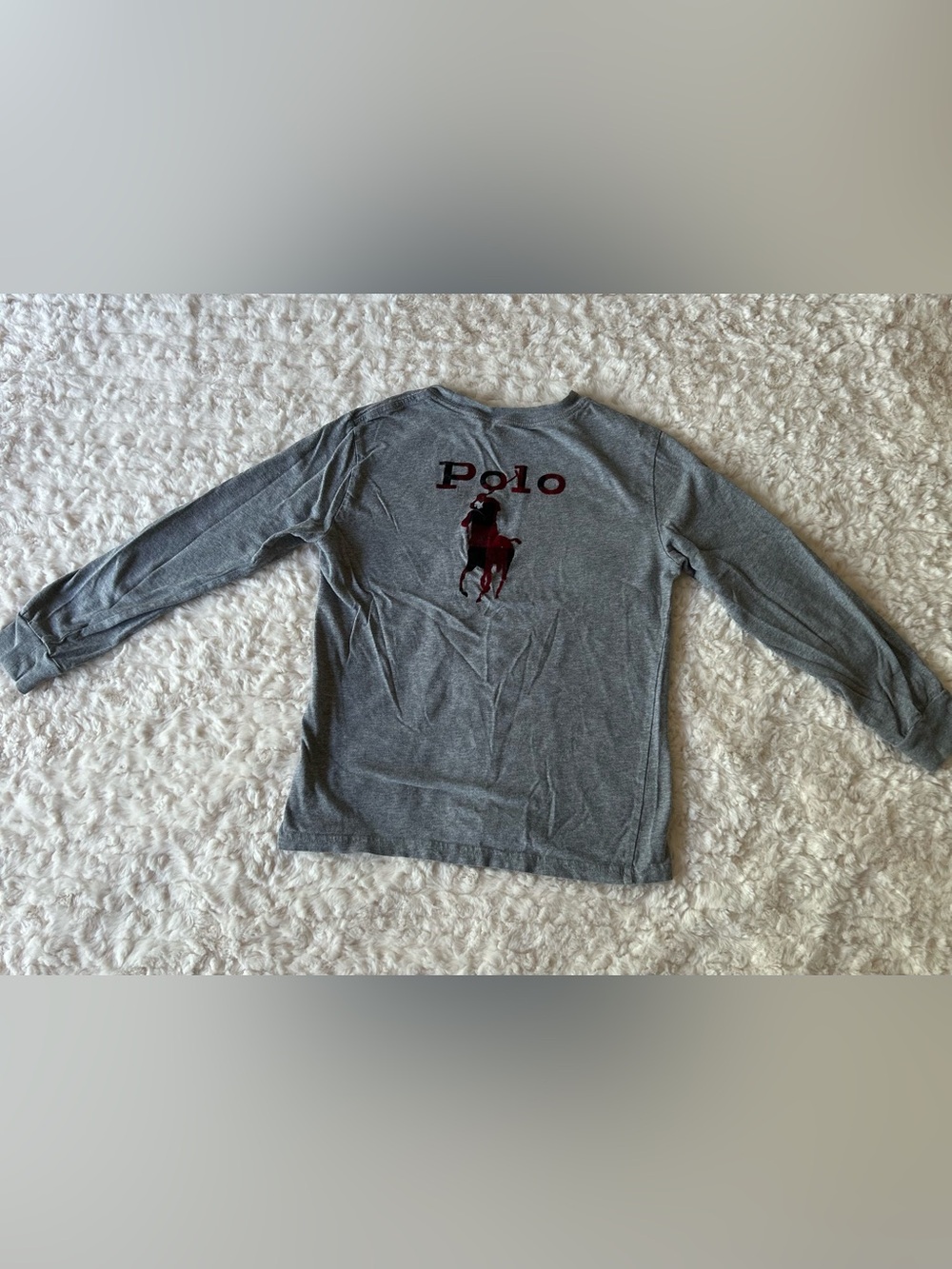 Polo by Ralph Lauren Heather Gray Long-Sleeve Tee with Pony Graphic